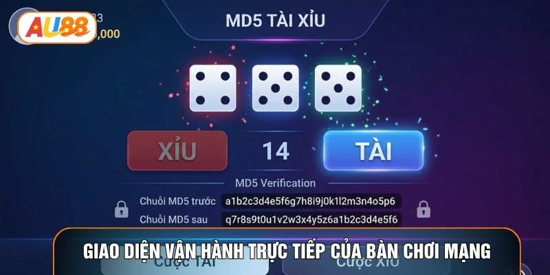 Giao diện vận hành trực tiếp của bàn chơi mạng