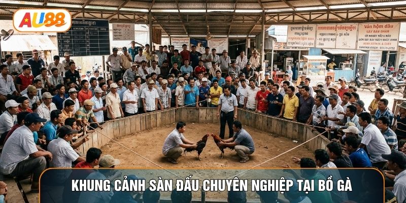 Khung cảnh sàn đấu chuyên nghiệp tại bồ gà