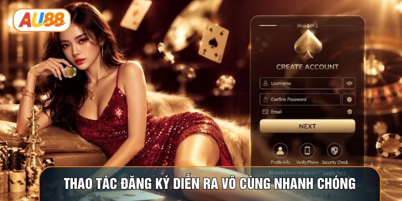 Thao tác đăng ký diễn ra vô cùng nhanh chóng Thao tác đăng ký diễn ra vô cùng nhanh chóng
